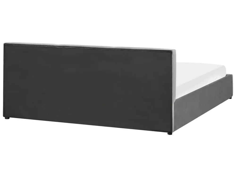 Bett mit Stauraum BOUSSE Samtstoff Dunkelgrau 180 x 200 cm_862606