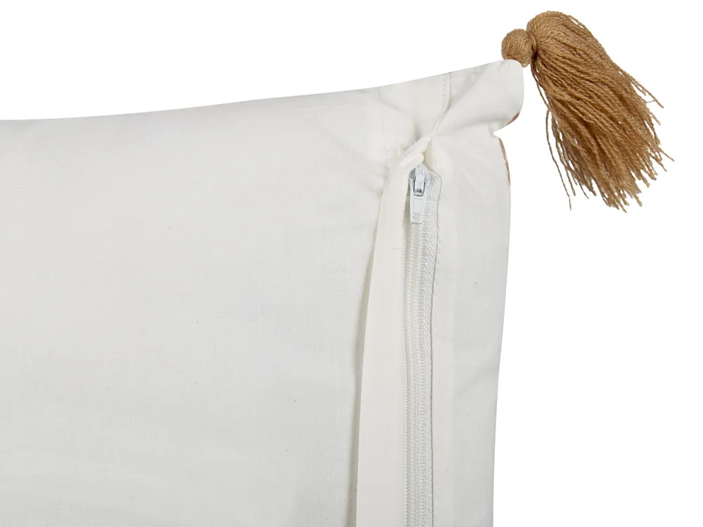 Dekokissen 2er Set MALUS 45 x 45 cm Baumwolle Hellbraun Orientalisches Muster_838589
