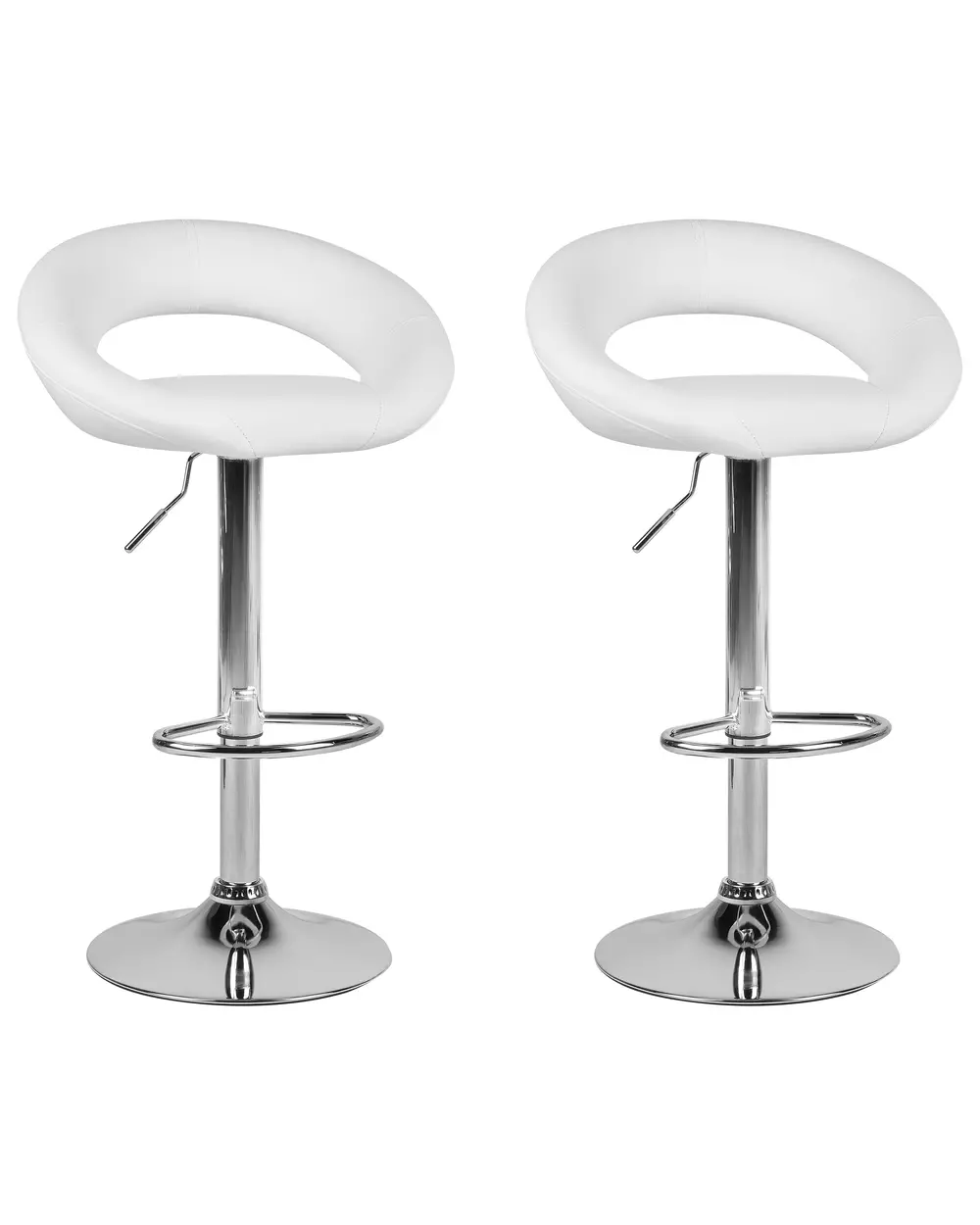 Set mit 2 Barstühlen PEORIA drehbar Kunstleder Weiß