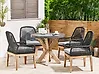 Gartenmöbel Set 4-Sitzer OLBIA inkl. Kissen Beton Schwarz