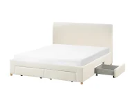 Bed with Storage Drawers SOUTRIN Boucle Off-White 160 x 200 cm (EU King Size)_993471