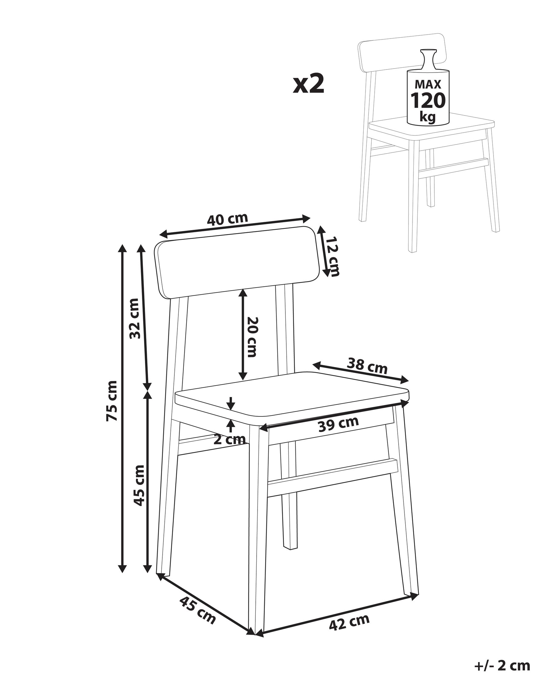 Esszimmerstuhl 2er Set GORRE Holz Dunkelbraun_1031565