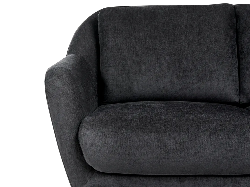 Sofa Set 3-Sitzer EIBY Chenillegewebe Schwarz_1004398