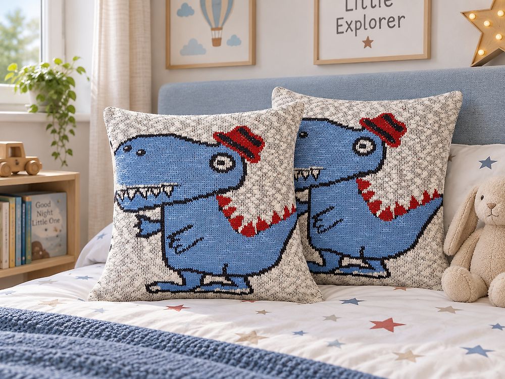 Set of 2 Decorative Cushions GAMBIR 45 x 45 cm Cotton Blue