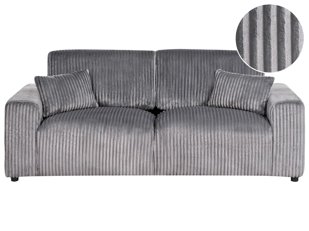 Sofa 3 Seater SANDORA Corduroy Grey