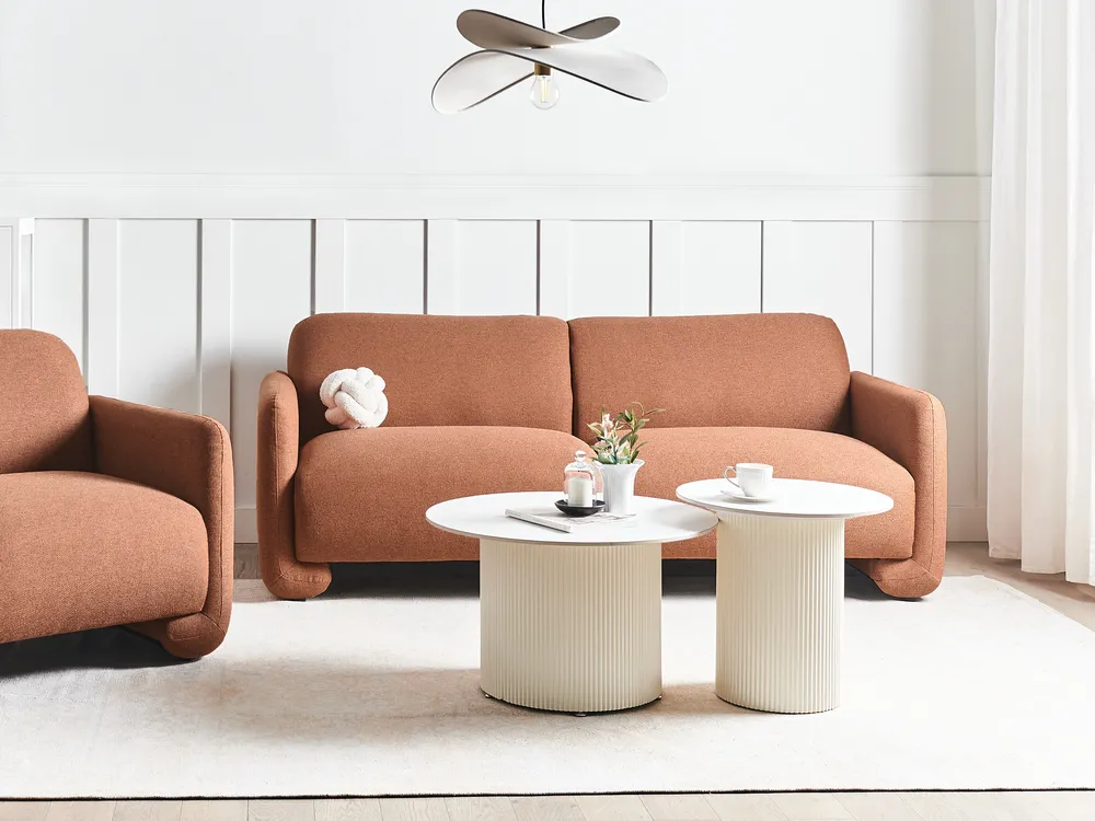 Sofa 3-Sitzer SALAND Stoff Goldbraun