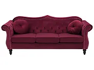 Sofa 3-Sitzer SKIEN II Samtstoff Dunkelrot_1161564