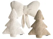 Dekokissen 3er Set WINTERLAND 30 x 35 cm 45 x 25 cm Bouclé Hellbeige Weihnachtsmotiv_1033013