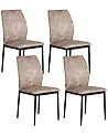 Esszimmerstuhl 4er Set ROCHEPORT Stoff Taupe
