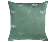Dekokissen 2er Set YUZURI 45 x 45 cm Samtstoff Smaragdgrün Tiermuster_857822