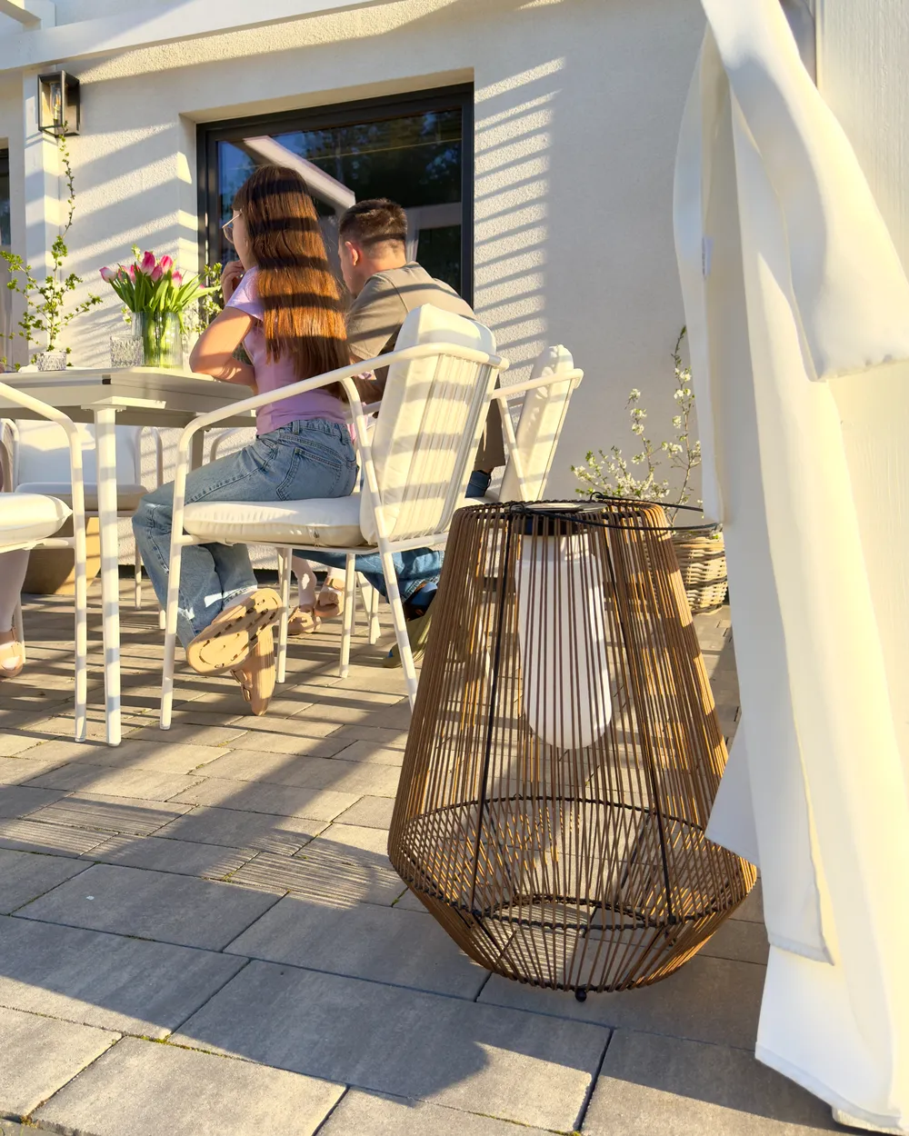 Solarbetriebene Laterne LUSWISHI 68 cm Naturfarben_1074590