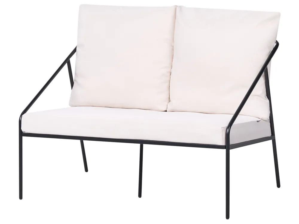 Lounge Set mit Tisch 4-Sitzer USTICA Metall Schwarz_1037379