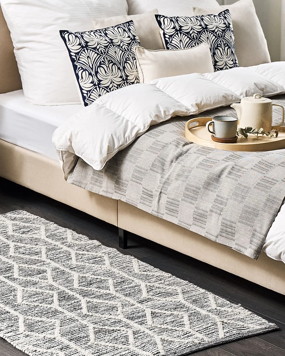 Rug EDREMIT Grey 80 x 150 cm Wool_1179358