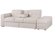 Schlafsofa 3-Sitzer FALSTER mit Stauraum Stoff Beige_751399