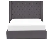 Ottoman Bed LUBBON Velvet Grey 140 x 200 cm (EU Double)_833508