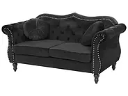 Sofa 2-Sitzer SKIEN II Samtstoff Schwarz_1161633