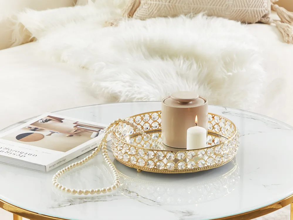 Dekotablett VATAN Glas Gold
