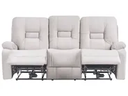 Sofa Set elektrisch verstellbar 6-Sitzer BERGEN mit USB-Anschluss Samtstoff Hellbeige_1064820