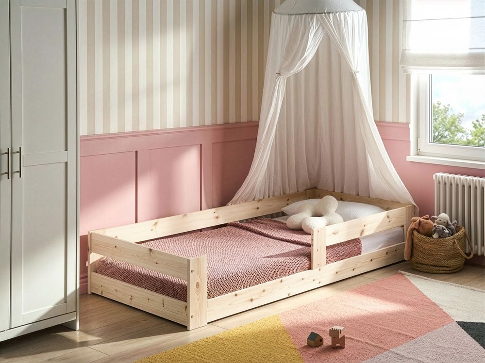 Kids Bed Pine Wood PRIMELLES 90 x 200 cm (EU Single) Light Brown
