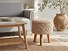 Footstool Macramé MANZAI Cotton Dark Beige