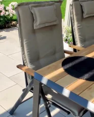 Set of 2 Garden Chairs with Cushions MAUI Acacia Wood Grey_962798