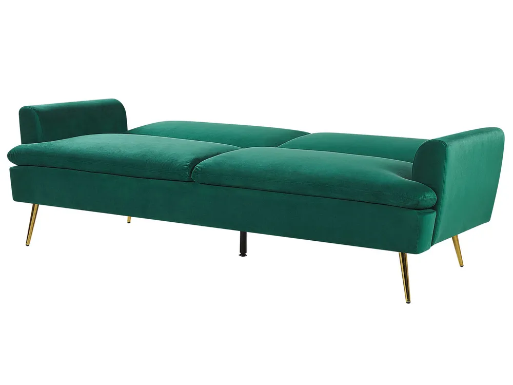 Sofa Bed 3 Seater VETTRE Velvet Dark Green_787939