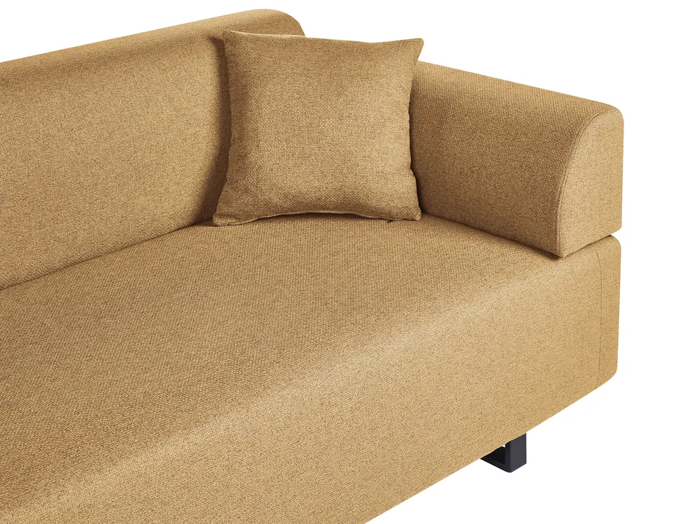 Sofa 3-Sitzer SOKNA mit Tischen Stoff Gelb_952849