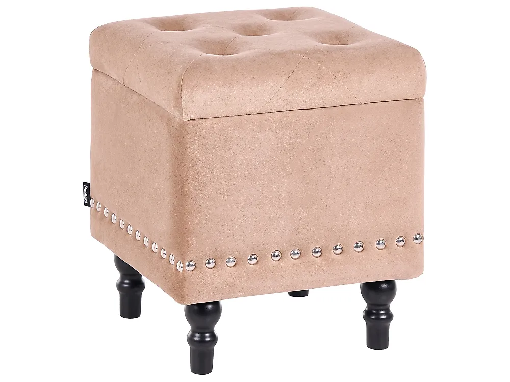 Storage Pouffe LORETTO Velvet Beige_1186132