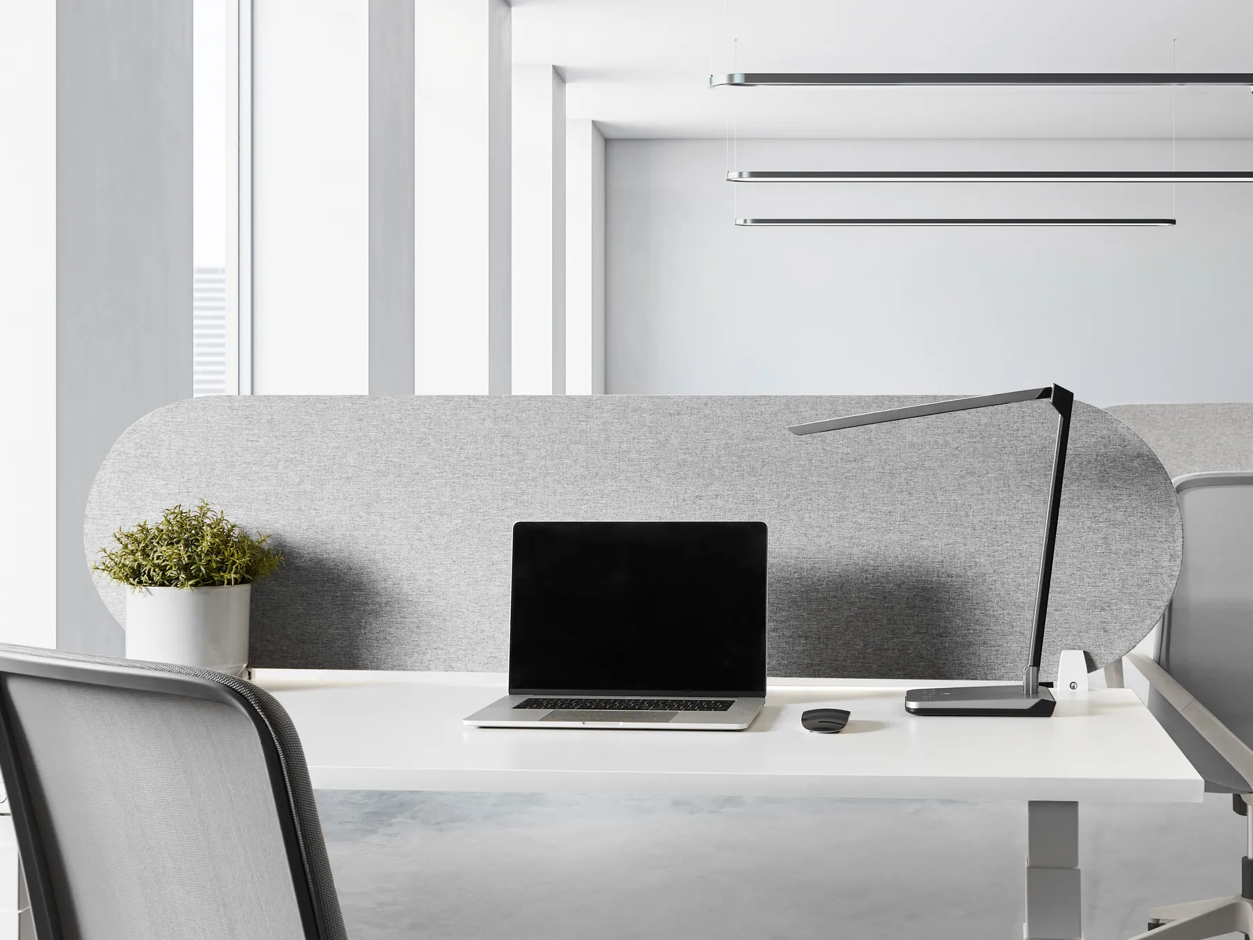 Desk Screen SPARKY 160 x 40 cm Light Grey_1015289