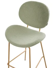 Set mit 2 Barstühlen LUANA Bouclé Hellgrün_1026963