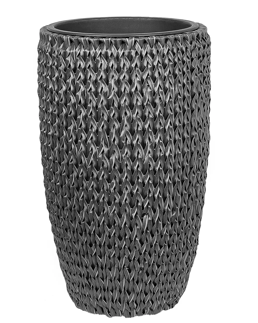 Set of 2 Plant Pots CEDRUS 37/45 cm PE Rattan Black_914462