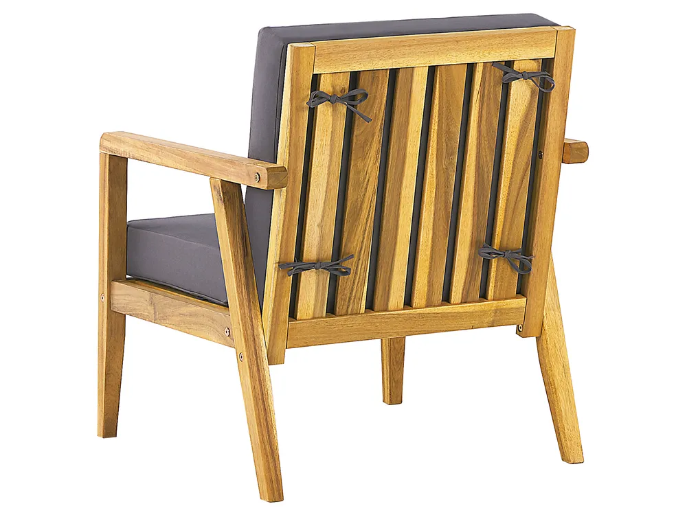 Lounge Set mit Tisch 4-Sitzer PALLANO Akazienholz Dunkelgrau_823327