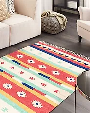 Teppich MARGARA Bunt 140 x 200 cm Kelim Baumwolle_1182391