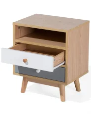 Nachttisch mit 2 Schubladen FARGO Hellbraun_695040