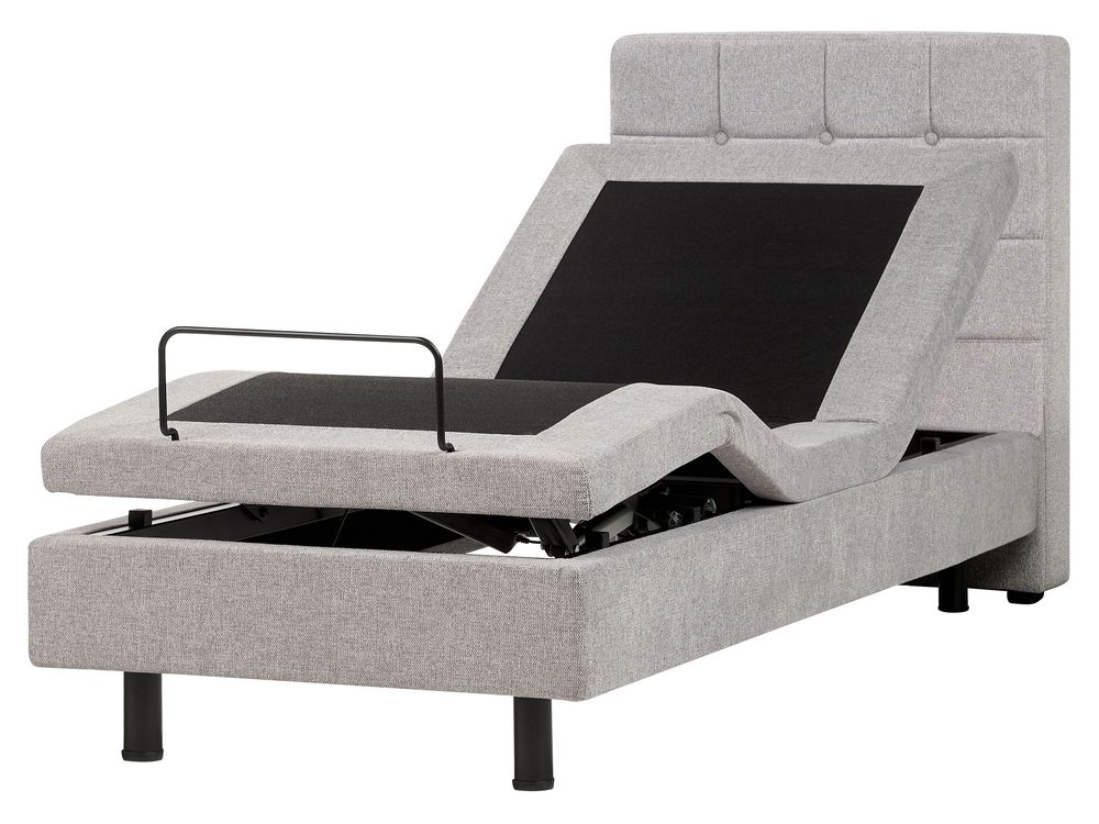 Verstelbaar bed Stof DUKE 80 x 200 cm Lichtgrijs