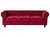 Sofa 3-Sitzer CHESTERFIELD Samtstoff Dunkelrot