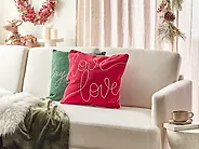 Throw Cushion SIDERASIS 45 x 45 cm Velvet Red Text_1188376
