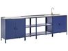 Outdoor-Küche 4er Set mit Spüle VILAMA Blau Metall