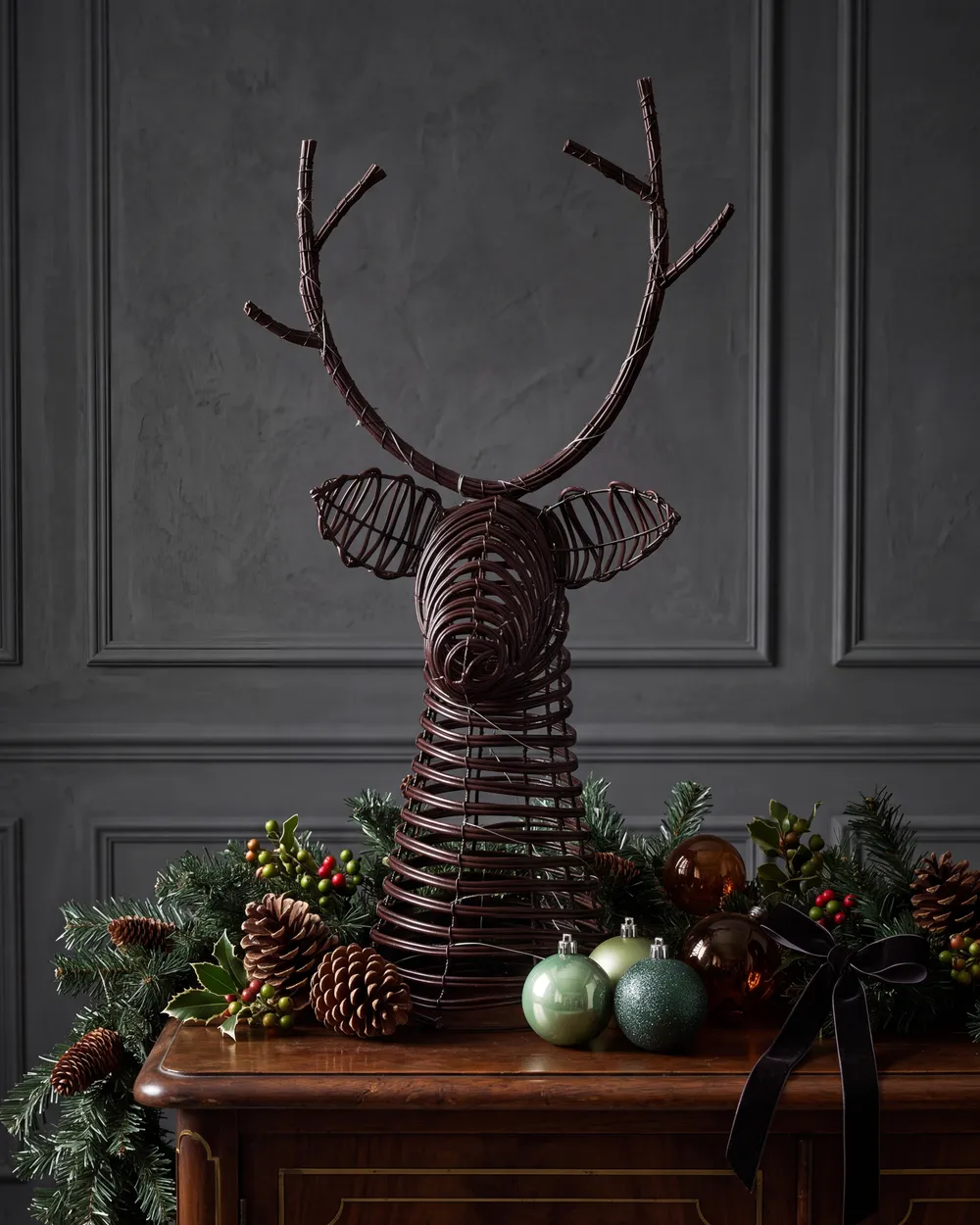 Christmas Decoration LED DYBESO 60 cm Reindeer Dark Brown_1144570