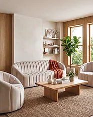 Sofa Set 6-Sitzer MALUNG Samtstoff Beige_1156461