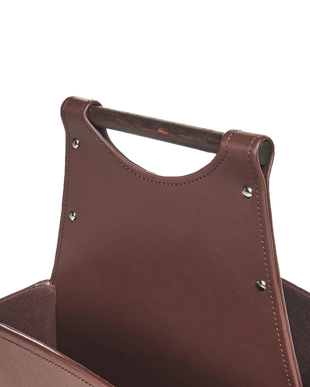 Lot de 2 Paniers de Rangement Marron en Cuir PU Fait Main avec Poignées Boîte d'Etagère Style Design Rétro