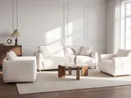 Sofa 3-Sitzer JUBEK Stoff Cremeweiß_1081535
