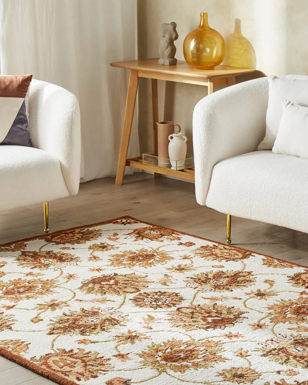 Teppich Wolle beige / braun verschiedene Größen EZINE