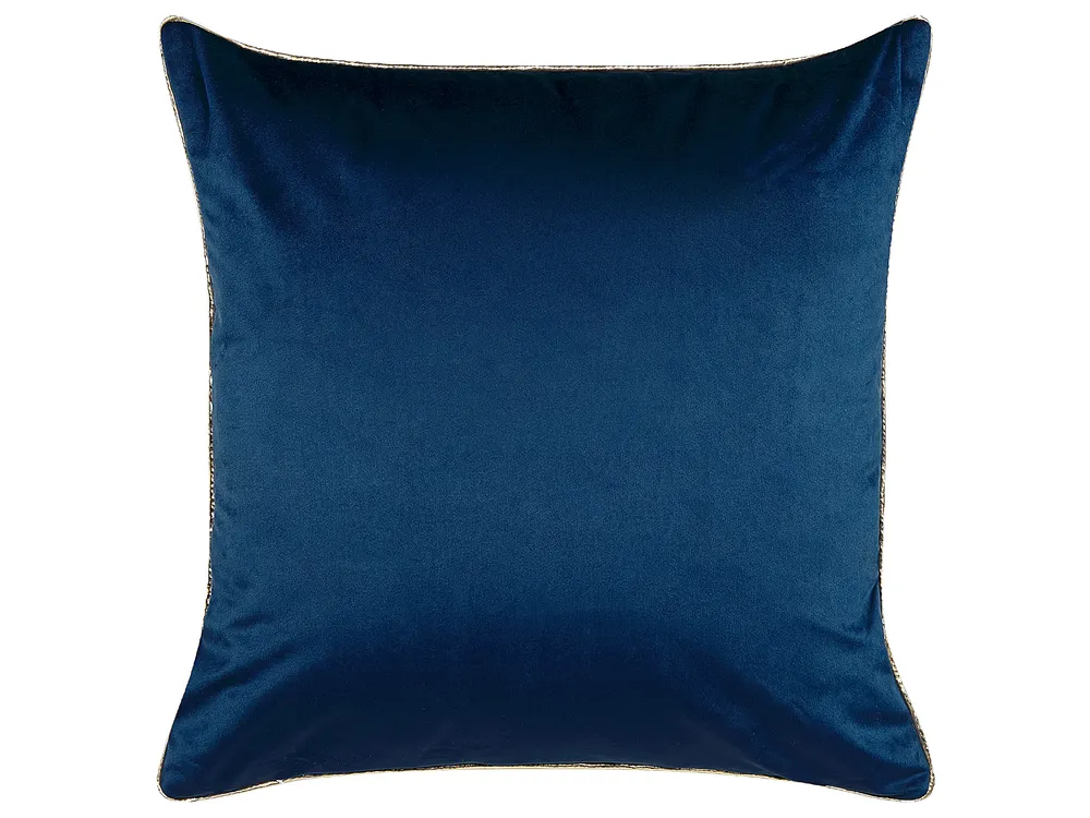Dekokissen 2er Set CROCUS 45 x 45 cm Samtstoff Dunkelblau Abstraktes Muster_837771