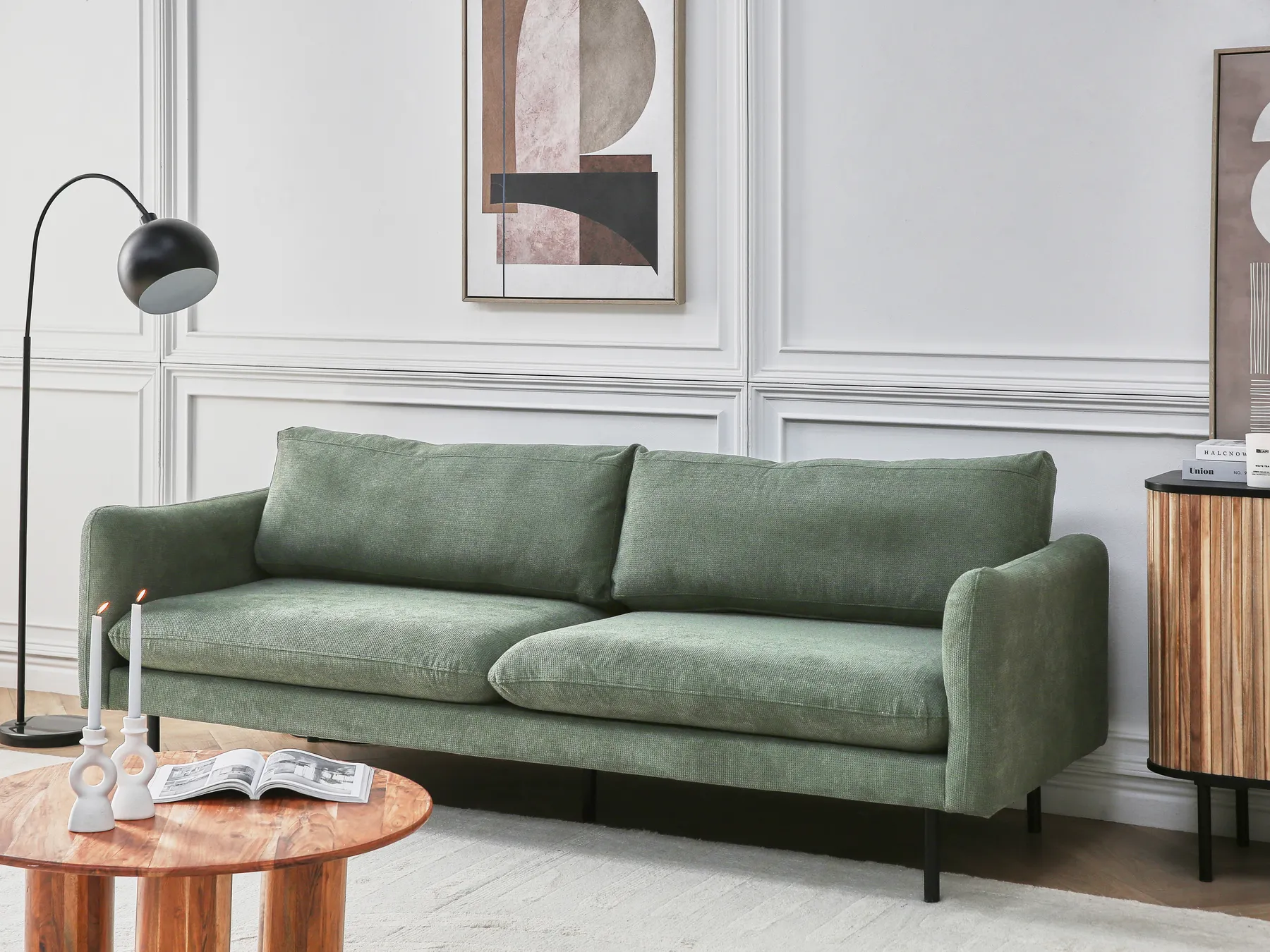 Sofa 3-Sitzer VINTERBRO Stoff Hellgrün_906722