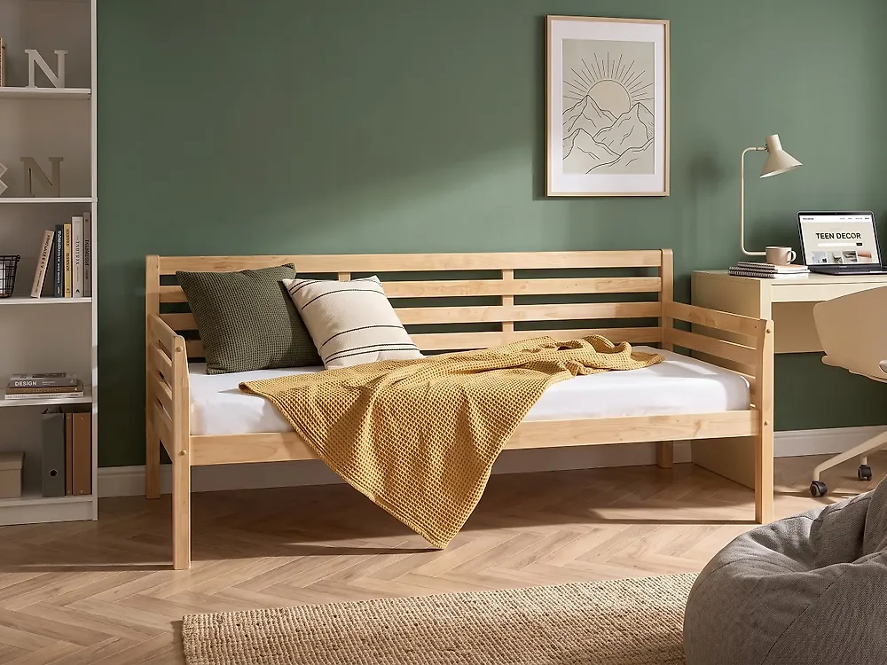 Tagesbett Holz THEZA 90 x 200 cm Naturfarben