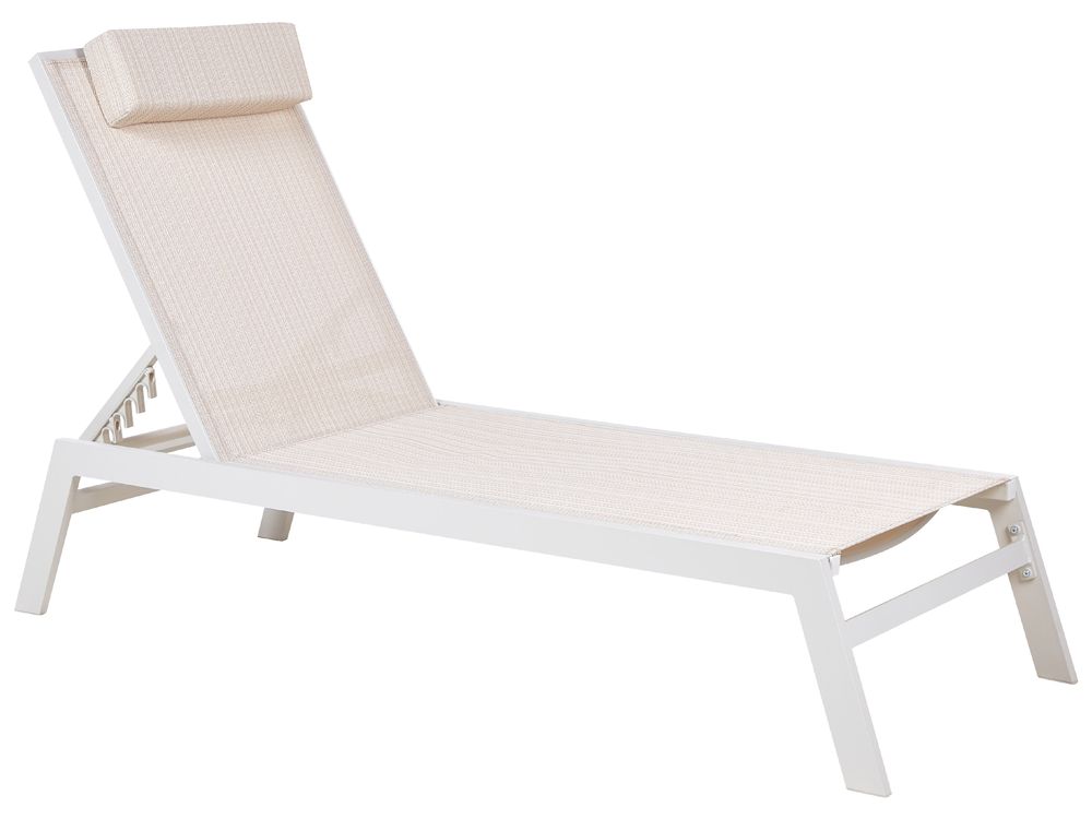 Sun Lounger CATANIA Reclining Metal Beige