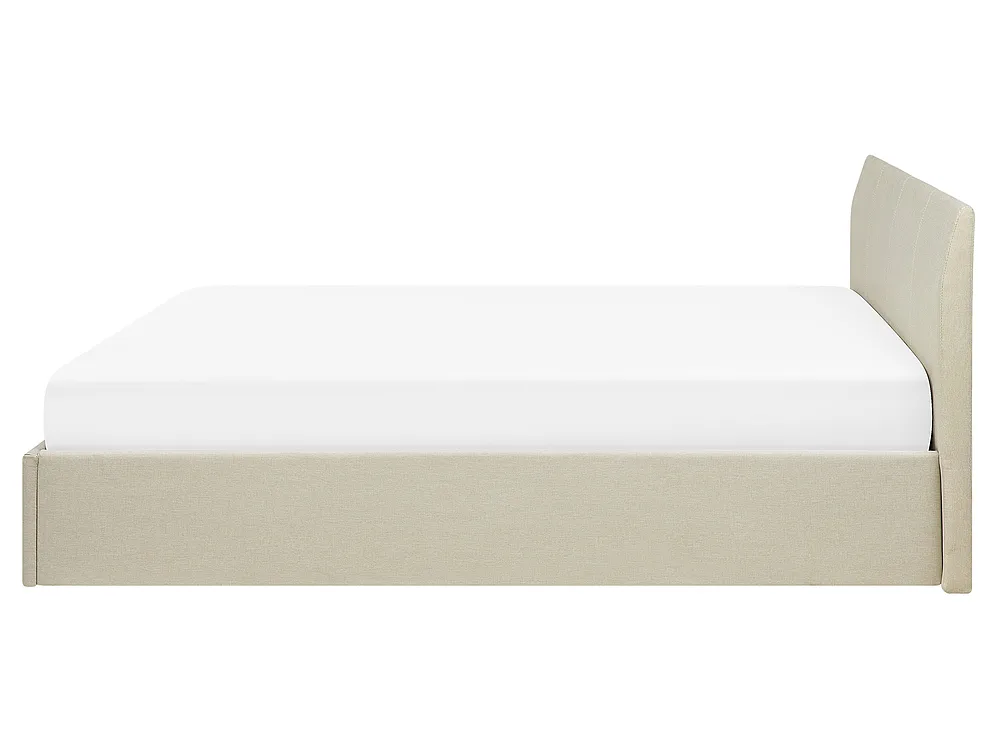Ottoman Bed ORBEY Fabric Light Beige 160 x 200 cm (EU King Size)_728139