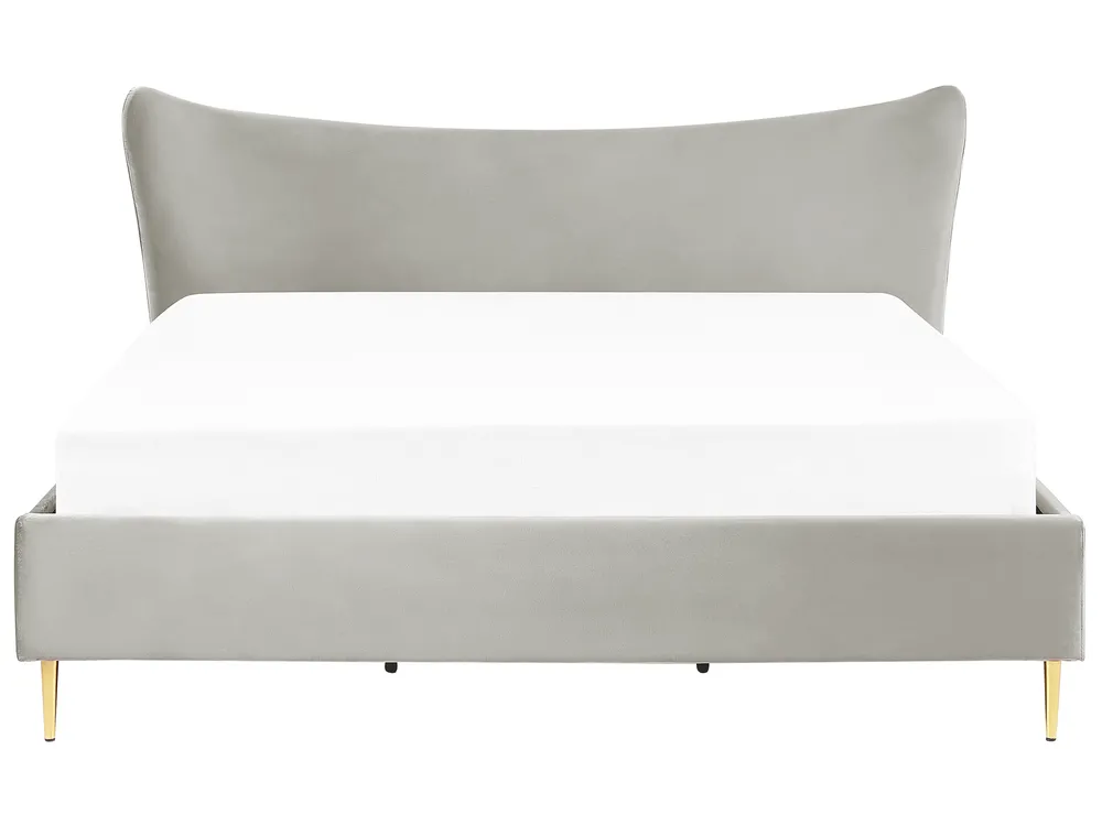 Bed Velvet CHALEIX 180 x 200 cm (EU Super King) Light Grey_857034