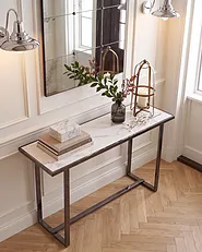 Console Table PLANO Tempered Glass White Marble_1155037